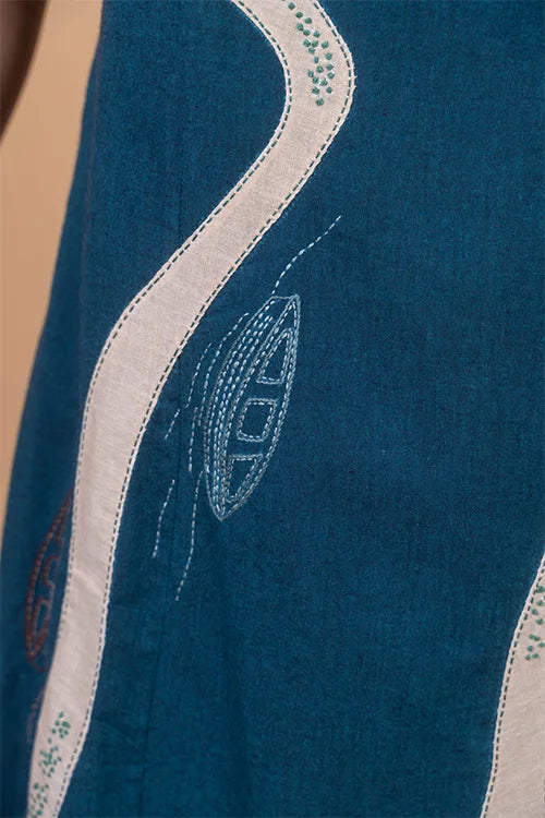 Okhai "Backwater" Hand Applique and Embroidery work Pure Cotton Dress