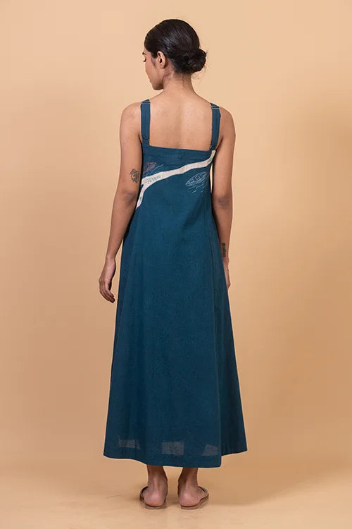 Okhai "Backwater" Hand Applique and Embroidery work Pure Cotton Dress