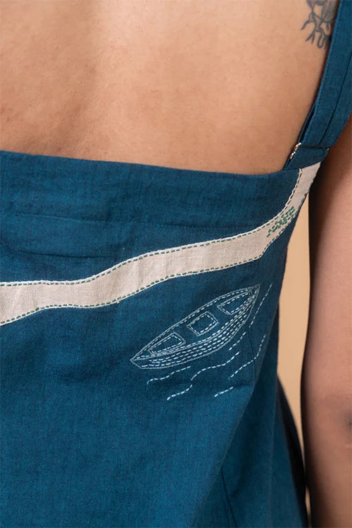 Okhai "Backwater" Hand Applique and Embroidery work Pure Cotton Dress