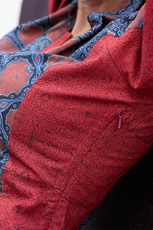 Okhai "Crimson Flow" Cotton Ajrakh Dress