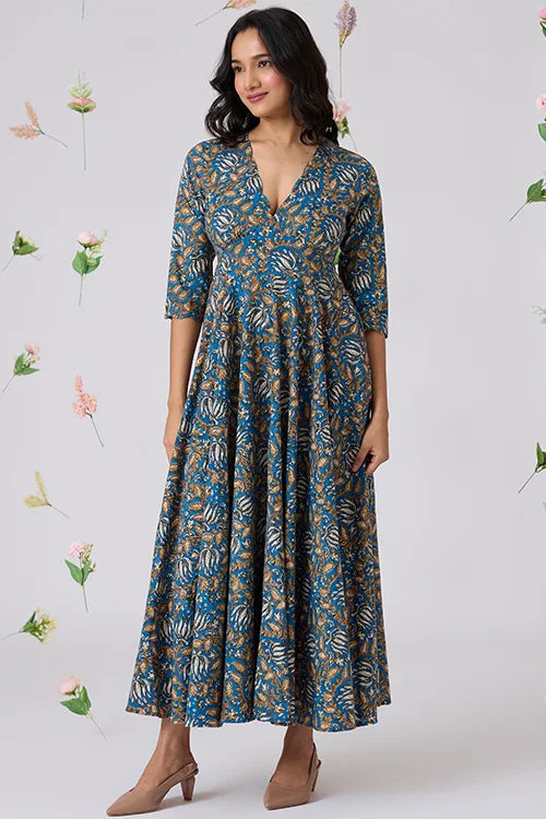 Okhai "Nightangle" Hand Block Printed Pure Cotton Dress