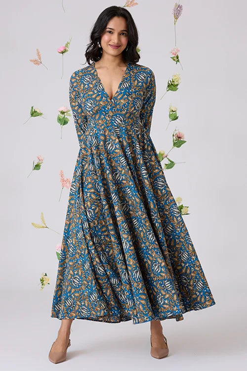 Okhai "Nightangle" Hand Block Printed Pure Cotton Dress