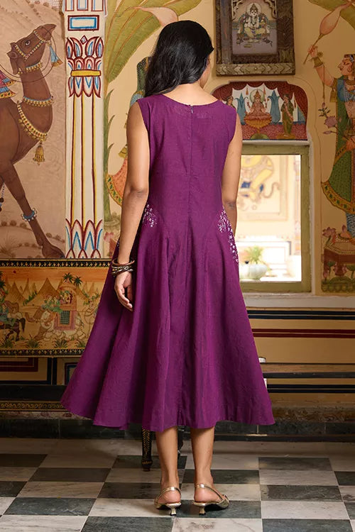 Okhai "Nocturne" Hand Embroidered Pure Cotton Sleeveless Dress