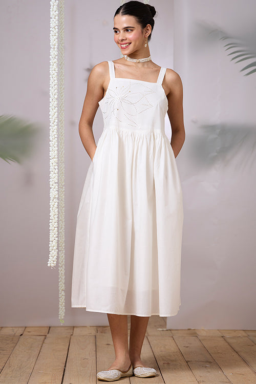 Okhai "Tara" Mukaish and Khaat Bharat work Dress with Dupatta