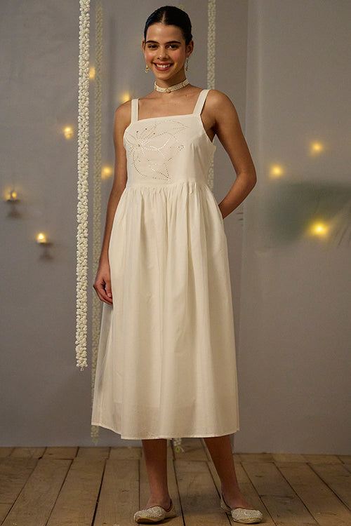 Okhai "Tara" Mukaish and Khaat Bharat work Dress with Dupatta
