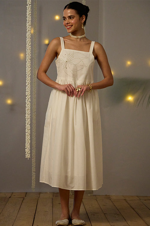 Okhai "Tara" Mukaish and Khaat Bharat work Dress with Dupatta