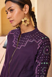 Okhai "Kalyanaka" Hand Embroidered Mirror and Beadwork Pure Cotton Bomber Jacket