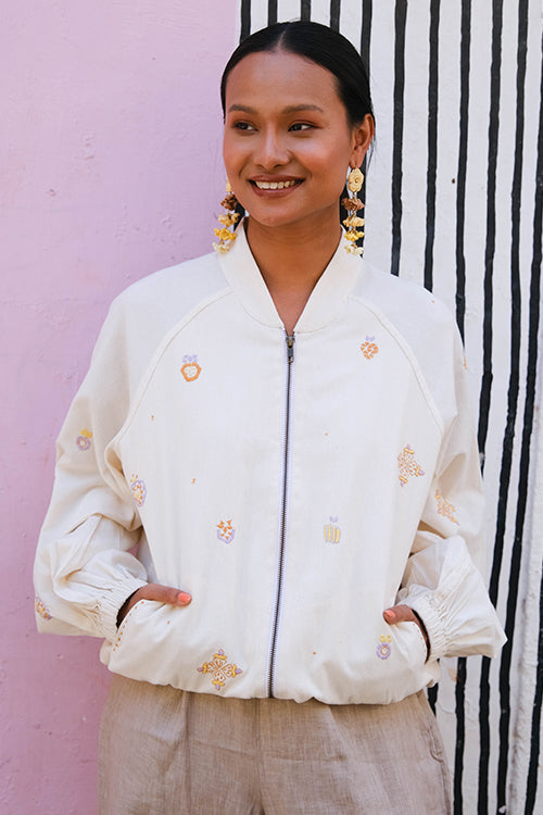 Okhai "Fruit punch" Suf Embroidered Pure Cotton Bomber Jacket