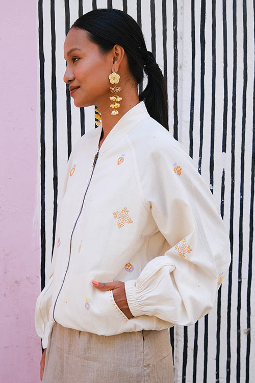 Okhai "Fruit punch" Suf Embroidered Pure Cotton Bomber Jacket