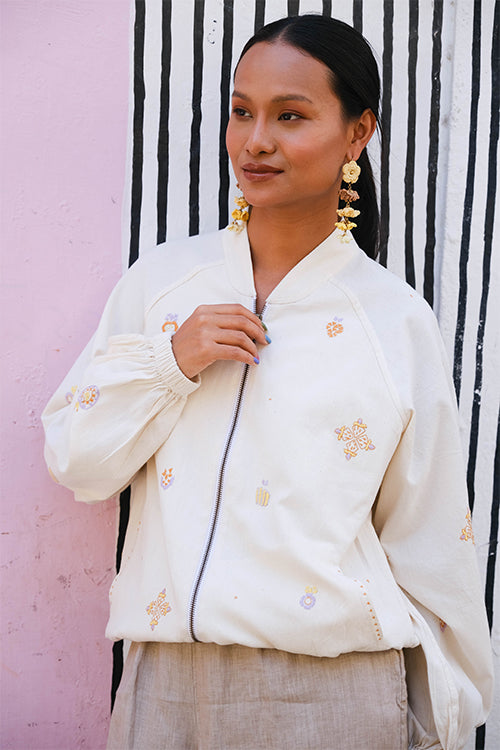 Okhai "Fruit punch" Suf Embroidered Pure Cotton Bomber Jacket