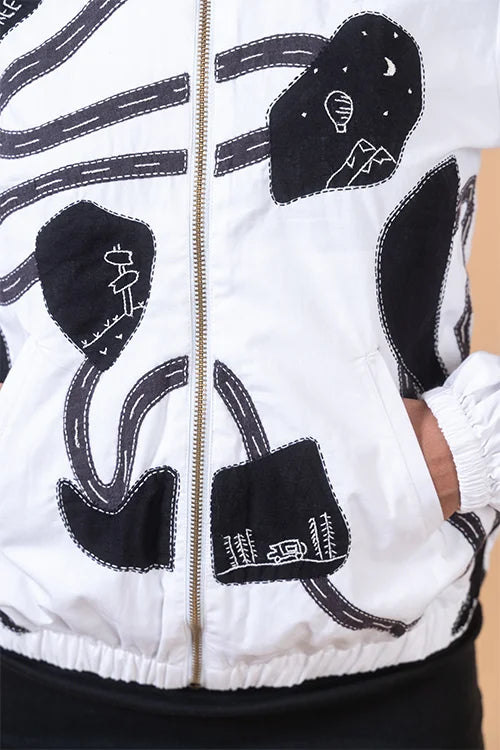 Okhai "Getaway" Hand Applique and Embroidery work Pure Cotton Jacket