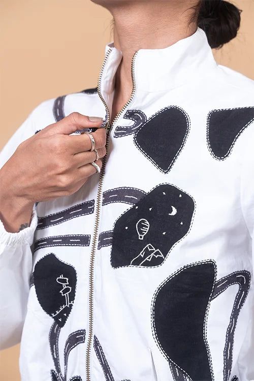 Okhai "Getaway" Hand Applique and Embroidery work Pure Cotton Jacket