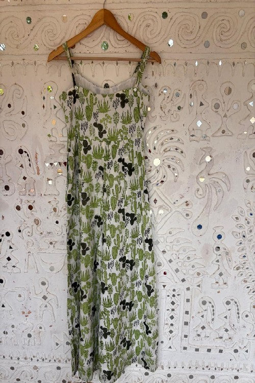 Okhai 'Succulent' Hand Block Printed Pure Cotton Jumpsuit | Rescue