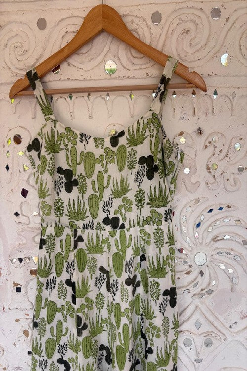 Okhai 'Succulent' Hand Block Printed Pure Cotton Jumpsuit | Rescue