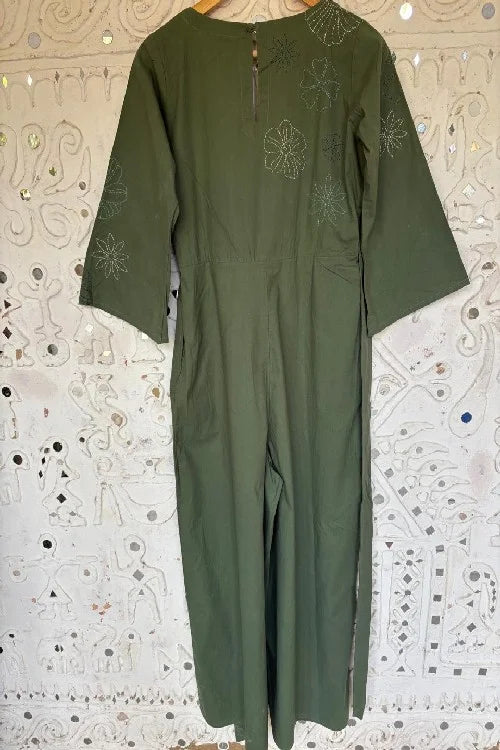 Okhai 'Forest Magic' Pure Cotton Hand Embroidered Jumpsuit | Rescue