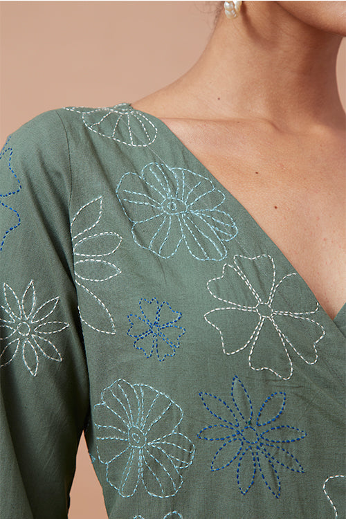 Okhai 'Forest Magic' Pure Cotton Hand Embroidered Jumpsuit| Rescue