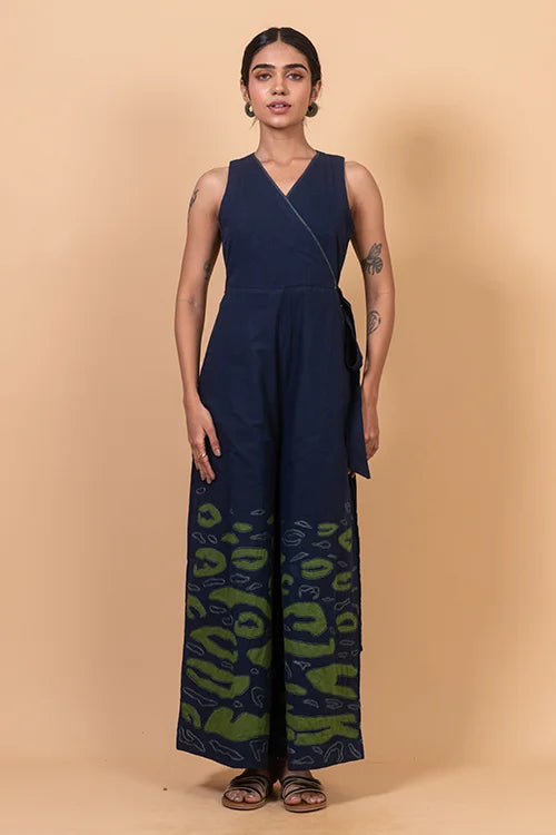 Okhai "Hilltop" Hand Applique and Embroidery work Pure Cotton Jumpsuit