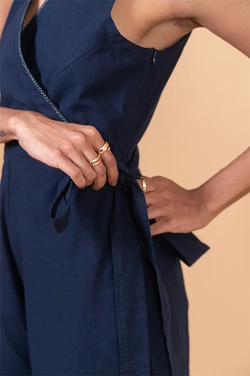 Okhai "Hilltop" Hand Applique and Embroidery work Pure Cotton Jumpsuit