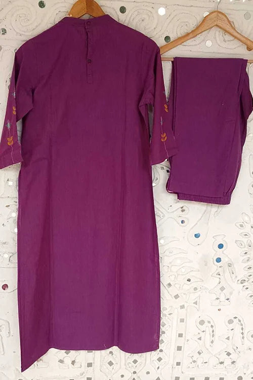 Okhai 'Sweet Sage' Pure Cotton Hand Embroidered Set| Rescue