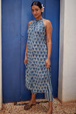 Okhai 'Blue Harmony' Pure Cotton Indigo Handblock Printed Kurta Pant Set | Rescue