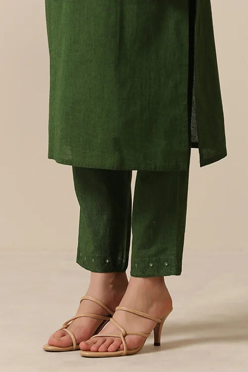 Okhai 'Kites' Pure Cotton Applique Work Hand Embroidered Mirror Work Kurta Pant Set