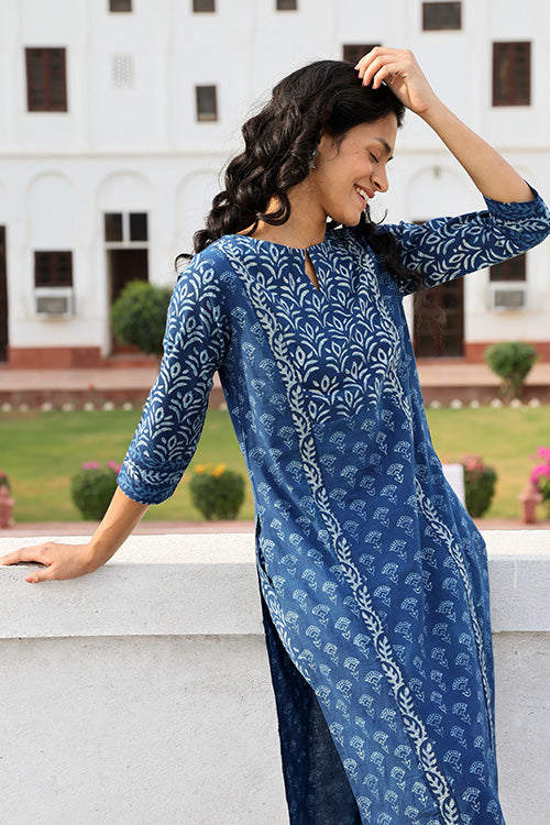 Okhai 'Jumble Mumble' Pure Cotton Hand Block Printed Kurta Pant Set