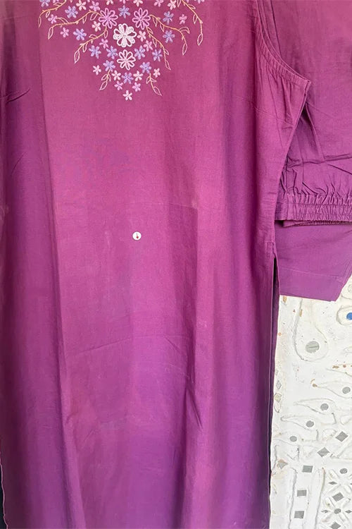 Okhai 'Radiant' Pure Cotton Hand Embroidered Mirror Work Kurta Pant Set | Rescue
