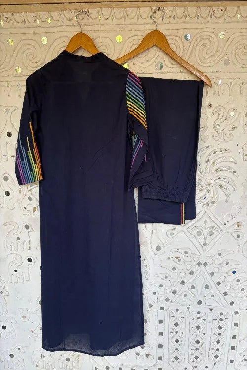 Okhai "Rangrez" Pure Cotton Hand Embroidered Kurta Pant set | Rescue