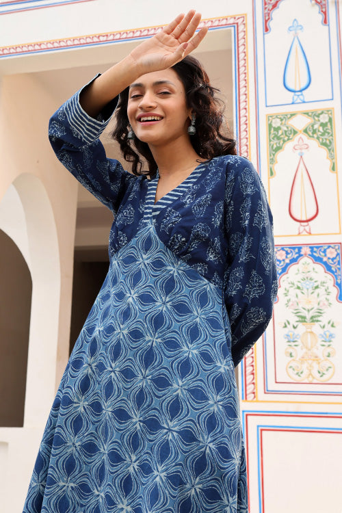 Okhai 'Indigenous Soul' Pure Cotton Hand Block Printed Kurta Pant Set