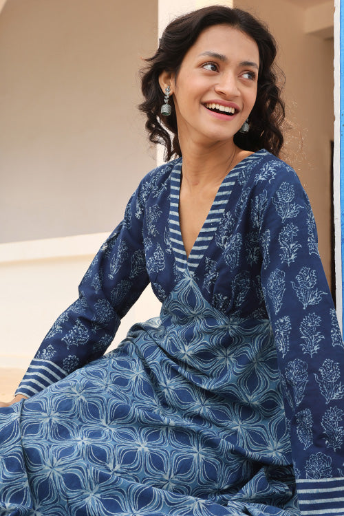 Okhai 'Indigenous Soul' Pure Cotton Hand Block Printed Kurta Pant Set