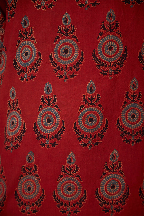 Okhai "Shalimar" Handblock Printed Ajrakh Pure Cotton Kurta Pant Set