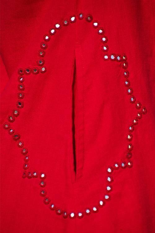 Okhai "Dilruba" Hand-Embroidered Mirrorwork Pure Cotton Kurta Pant Set