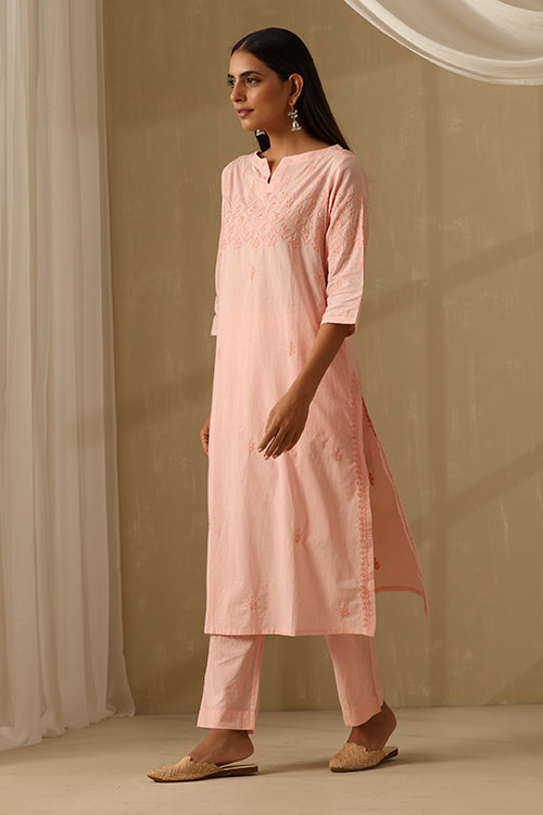 Okhai "Rooh" Chikankari Pure Cotton Kurta Pant Set