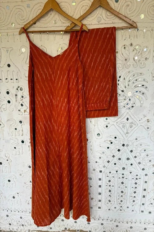 Okhai "Zestful" Cotton Ikat Kurta Pant Set | Rescue