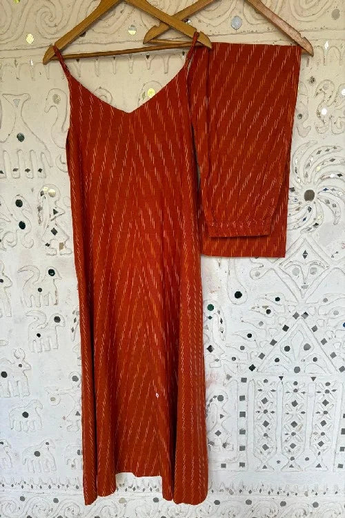 Okhai "Zestful" Cotton Ikat Kurta Pant Set | Rescue