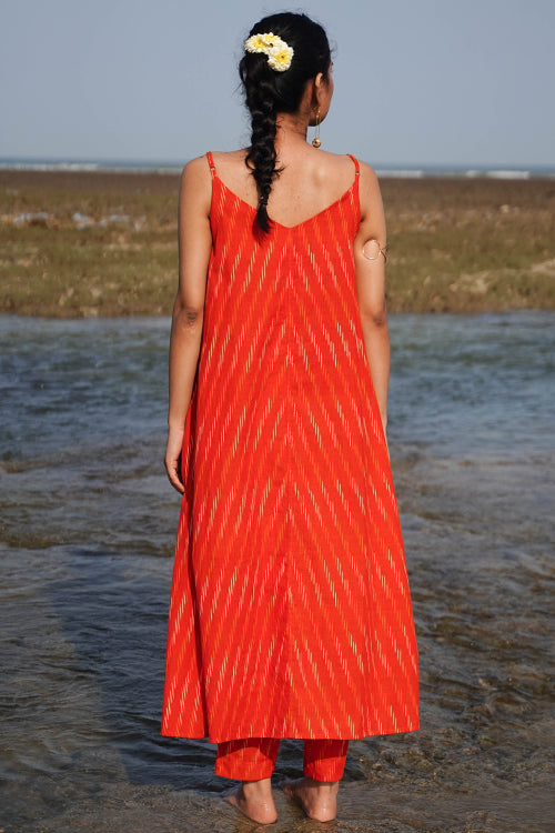 Okhai "Zestful" Cotton Ikat Kurta Pant Set | Rescue
