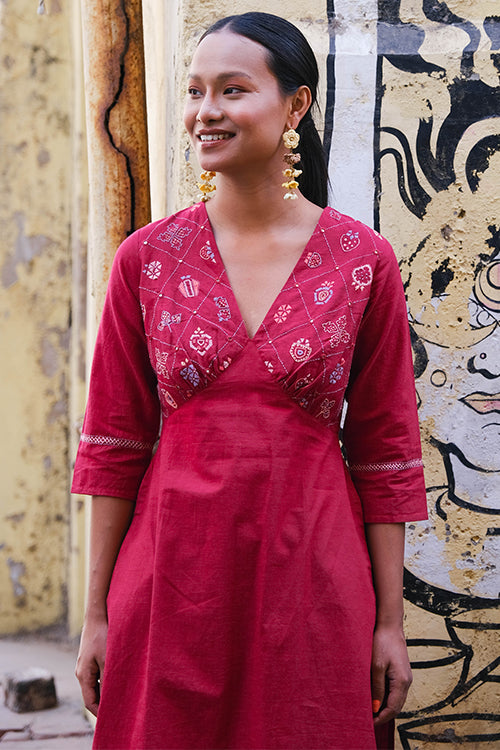 Okhai "Sherbet" Hand Embroidery and Mirror Work Pure Cotton Kurta Pant Set