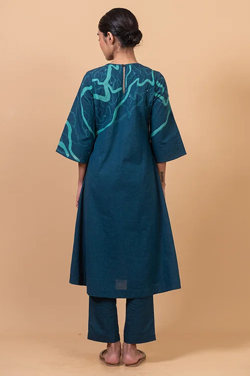 Okhai "Sundarbans" Hand Applique and Embroidery Pure Cotton Kurta Pant Set
