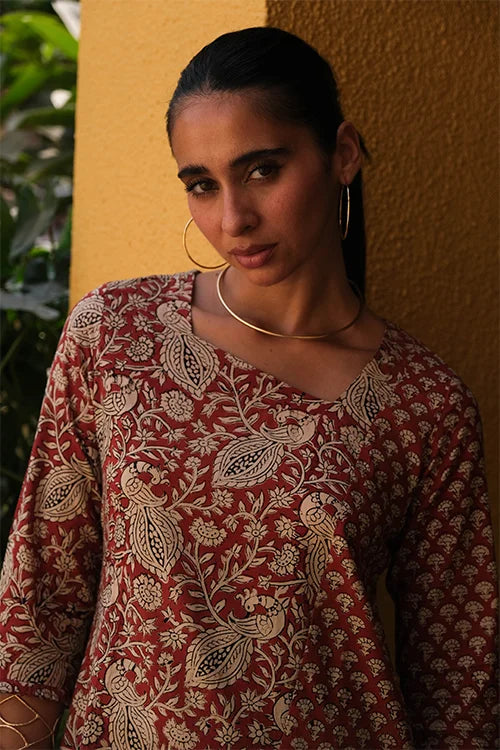 Okhai "Solitaire" Handblock Printed Pure Cotton Kurta Set