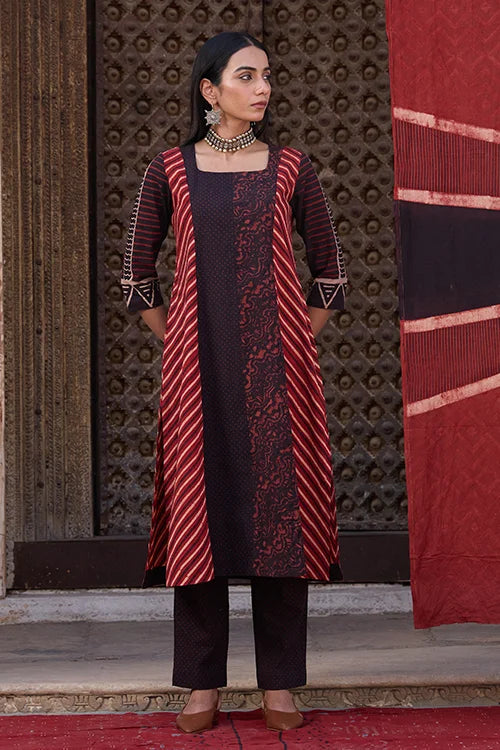 Okhai "Medallion" Cotton Ajrakh Kurta Pant Set