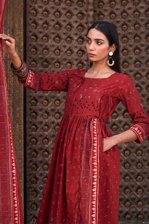 Okhai "Knotline" Cotton Ajrakh Kurta Pant Set