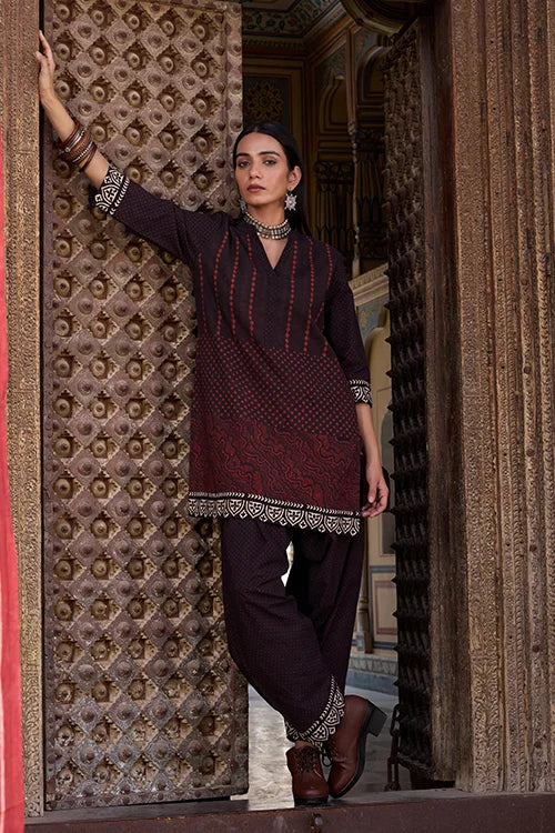 Okhai "Sindhu" Cotton Ajrakh Kurta Salwar Set