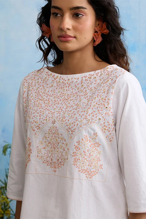 Okhai "Winter" Hand-Embroidered Mirrorwork Pure Cotton Kurta Salwar Set