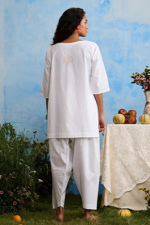 Okhai "Winter" Hand-Embroidered Mirrorwork Pure Cotton Kurta Salwar Set