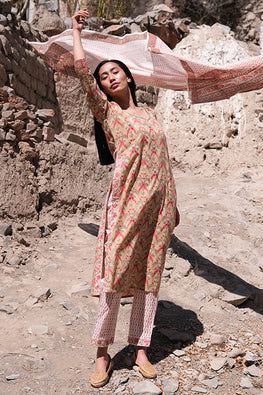 Okhai Nagma Printed Cotton Kurta Pant Set For Women Online
