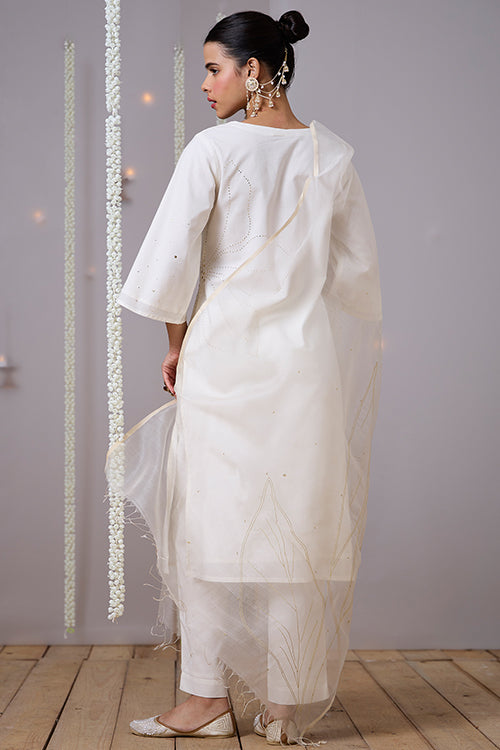 Okhai "Sparkle" Mukaish and Khaat bharat work Kurta Pant set