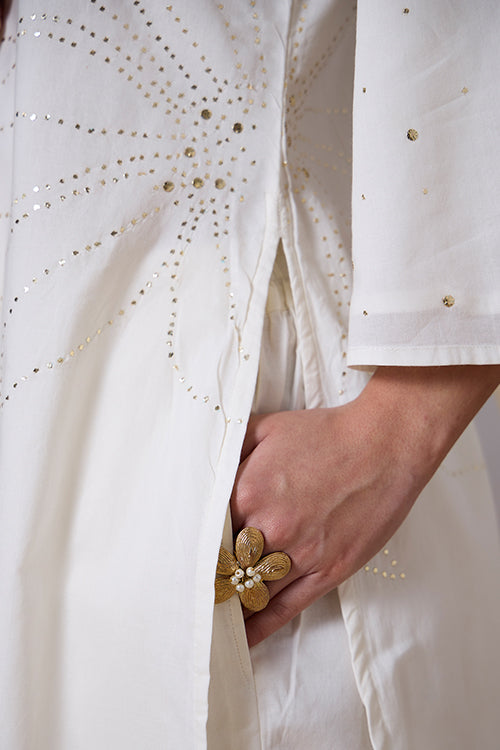 Okhai "Sparkle" Mukaish and Khaat bharat work Kurta Pant set