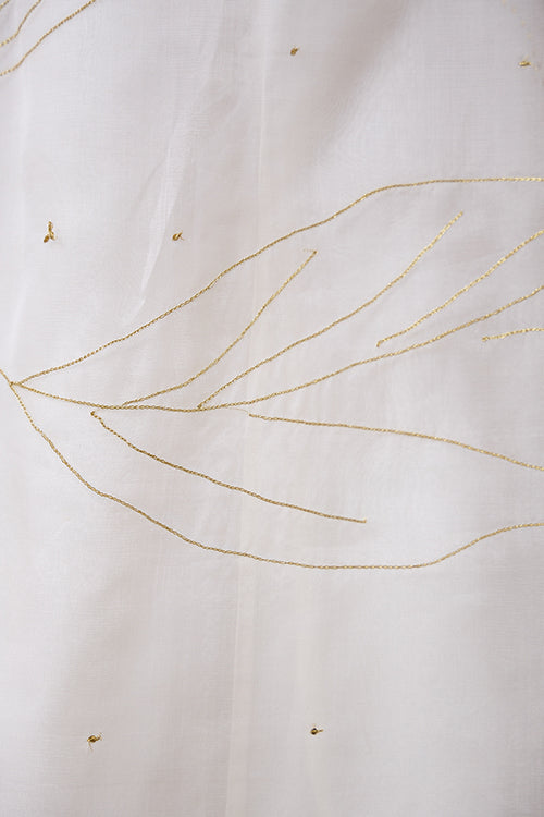 Okhai "Golden Bloom" Mukaish and Khaat Bharat work Kurta Pant set