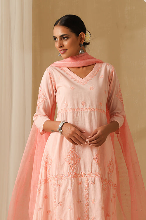 Okhai Dehleez Chikankari Pure Cotton Kurta Pant Set For Women Online