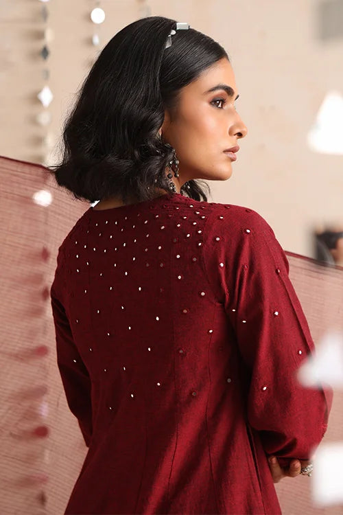 Okhai "Heritage" Hand-Embroidered Pure Cotton Kurta Pant Set with Dupatta